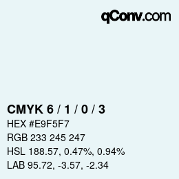 颜色代码: CMYK 6 / 1 / 0 / 3 | qconv.com
