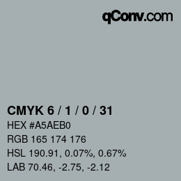 颜色代码: CMYK 6 / 1 / 0 / 31 | qconv.com