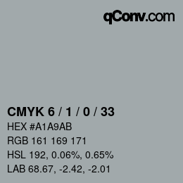 Color code: CMYK 6 / 1 / 0 / 33 | qconv.com