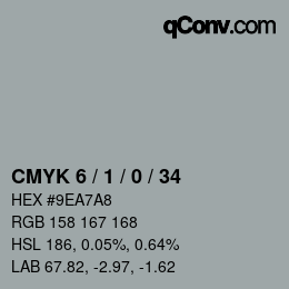 カラーコード: CMYK 6 / 1 / 0 / 34 | qconv.com