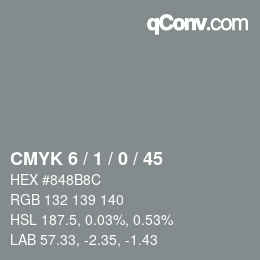 Color code: CMYK 6 / 1 / 0 / 45 | qconv.com