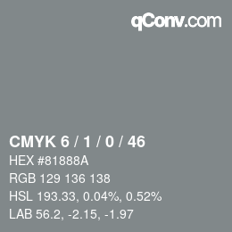 カラーコード: CMYK 6 / 1 / 0 / 46 | qconv.com