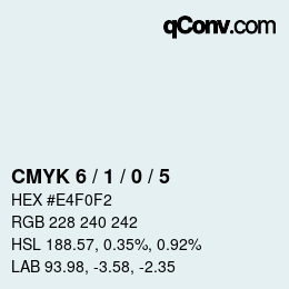 カラーコード: CMYK 6 / 1 / 0 / 5 | qconv.com