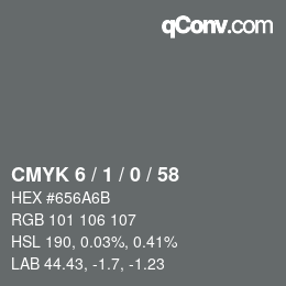 Color code: CMYK 6 / 1 / 0 / 58 | qconv.com