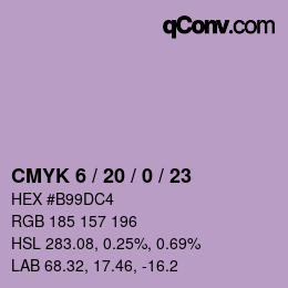 Farbcode: CMYK 6 / 20 / 0 / 23 | qconv.com