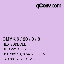 颜色代码: CMYK 6 / 20 / 0 / 8 | qconv.com