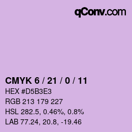 颜色代码: CMYK 6 / 21 / 0 / 11 | qconv.com