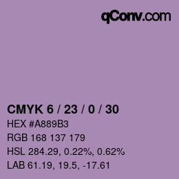 カラーコード: CMYK 6 / 23 / 0 / 30 | qconv.com