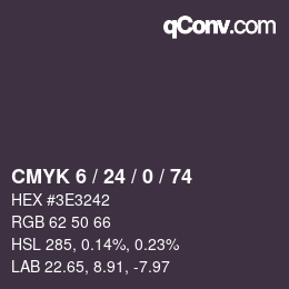 Color code: CMYK 6 / 24 / 0 / 74 | qconv.com