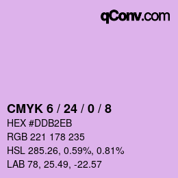 カラーコード: CMYK 6 / 24 / 0 / 8 | qconv.com