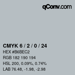 颜色代码: CMYK 6 / 2 / 0 / 24 | qconv.com
