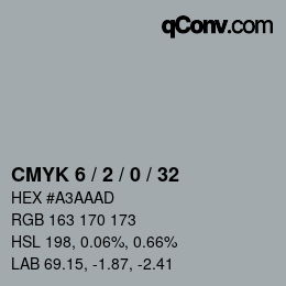 Color code: CMYK 6 / 2 / 0 / 32 | qconv.com