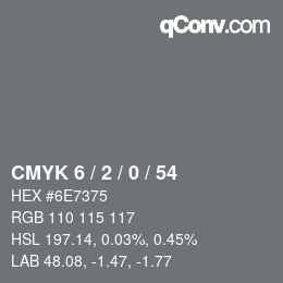 Color code: CMYK 6 / 2 / 0 / 54 | qconv.com