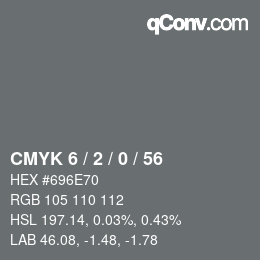 颜色代码: CMYK 6 / 2 / 0 / 56 | qconv.com