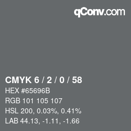 カラーコード: CMYK 6 / 2 / 0 / 58 | qconv.com