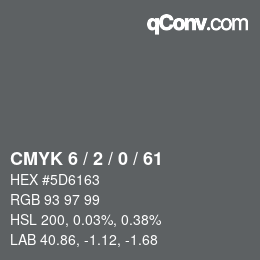 カラーコード: CMYK 6 / 2 / 0 / 61 | qconv.com