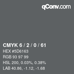 カラーコード: CMYK 6 / 2 / 0 / 61 | qconv.com