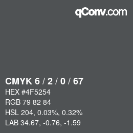 カラーコード: CMYK 6 / 2 / 0 / 67 | qconv.com