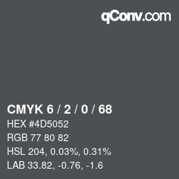 カラーコード: CMYK 6 / 2 / 0 / 68 | qconv.com