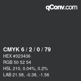 カラーコード: CMYK 6 / 2 / 0 / 79 | qconv.com