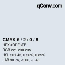 颜色代码: CMYK 6 / 2 / 0 / 8 | qconv.com