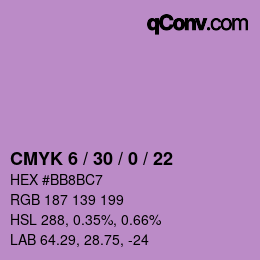 カラーコード: CMYK 6 / 30 / 0 / 22 | qconv.com