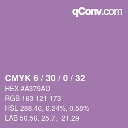 颜色代码: CMYK 6 / 30 / 0 / 32 | qconv.com