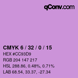 カラーコード: CMYK 6 / 32 / 0 / 15 | qconv.com