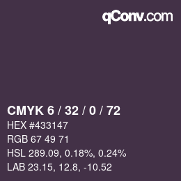 Color code: CMYK 6 / 32 / 0 / 72 | qconv.com