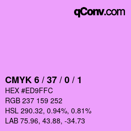 カラーコード: CMYK 6 / 37 / 0 / 1 | qconv.com