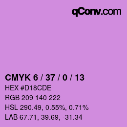 カラーコード: CMYK 6 / 37 / 0 / 13 | qconv.com