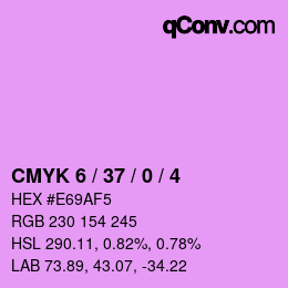 カラーコード: CMYK 6 / 37 / 0 / 4 | qconv.com