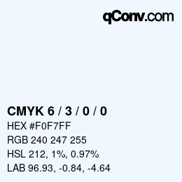 カラーコード: CMYK 6 / 3 / 0 / 0 | qconv.com