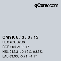 カラーコード: CMYK 6 / 3 / 0 / 15 | qconv.com