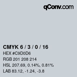 カラーコード: CMYK 6 / 3 / 0 / 16 | qconv.com