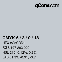 Color code: CMYK 6 / 3 / 0 / 18 | qconv.com