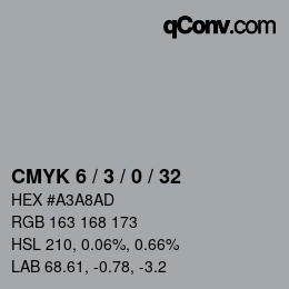 Color code: CMYK 6 / 3 / 0 / 32 | qconv.com