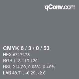 Color code: CMYK 6 / 3 / 0 / 53 | qconv.com