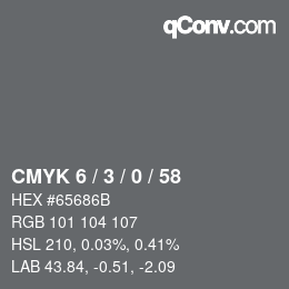 カラーコード: CMYK 6 / 3 / 0 / 58 | qconv.com