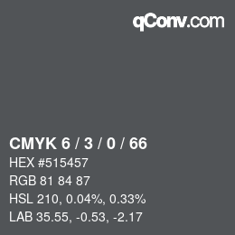 カラーコード: CMYK 6 / 3 / 0 / 66 | qconv.com