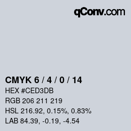 カラーコード: CMYK 6 / 4 / 0 / 14 | qconv.com