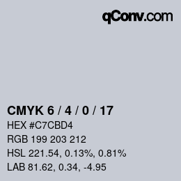 Color code: CMYK 6 / 4 / 0 / 17 | qconv.com