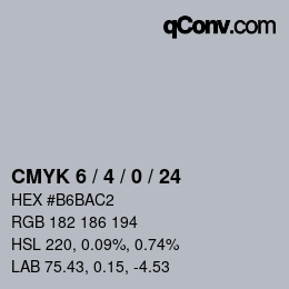 颜色代码: CMYK 6 / 4 / 0 / 24 | qconv.com