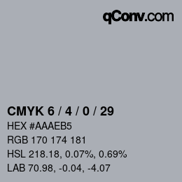 Farbcode: CMYK 6 / 4 / 0 / 29 | qconv.com