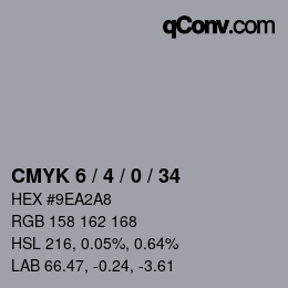 颜色代码: CMYK 6 / 4 / 0 / 34 | qconv.com