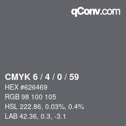 颜色代码: CMYK 6 / 4 / 0 / 59 | qconv.com