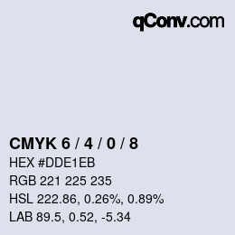 颜色代码: CMYK 6 / 4 / 0 / 8 | qconv.com
