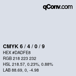 カラーコード: CMYK 6 / 4 / 0 / 9 | qconv.com