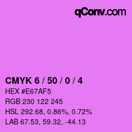 颜色代码: CMYK 6 / 50 / 0 / 4 | qconv.com