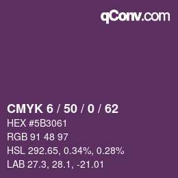 Color code: CMYK 6 / 50 / 0 / 62 | qconv.com